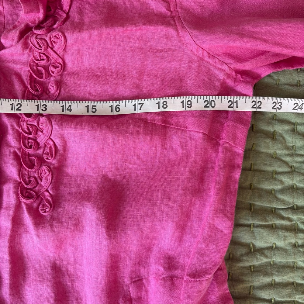 Susan Bristol Women’s Pink 100% Linen Blouse XL Beach Lagenlook - Picture 11 of 13
